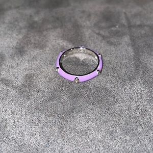 Colorful Enamel Stackable Ring with Crystals 💜